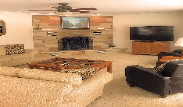 Cabin 10 Large Living Room with Fireplace