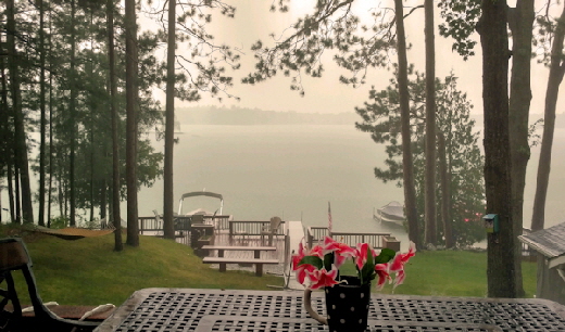 Lake Front Home Cabin Eleven Gorgeous View on a Rainy day