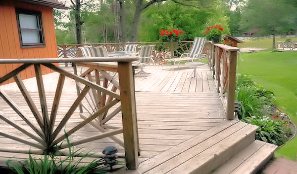 Lake House Cabin One Front Deck